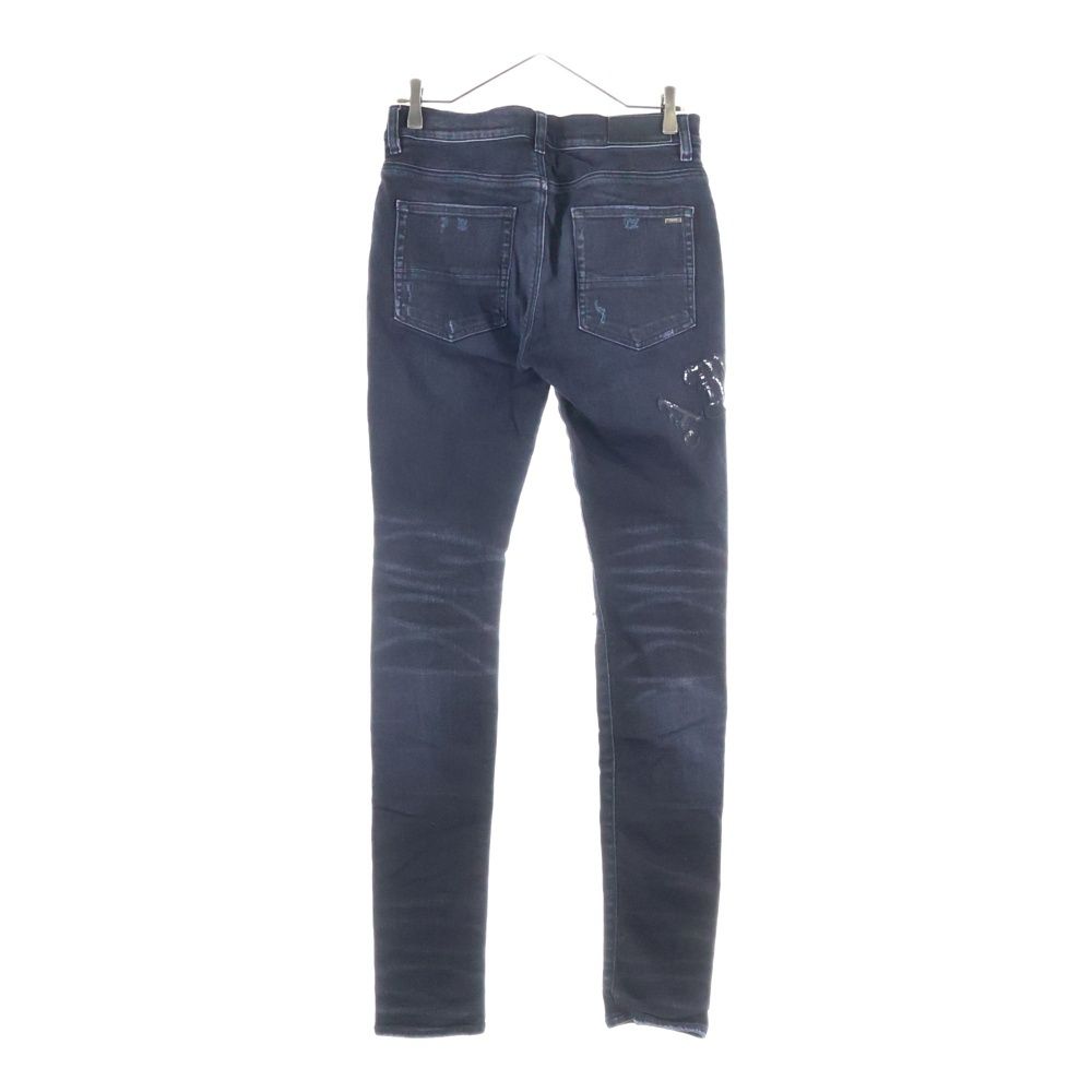 AMIRI (アミリ) バンダナ 蛇腹クラッシュ加工 スキニーデニムパンツ