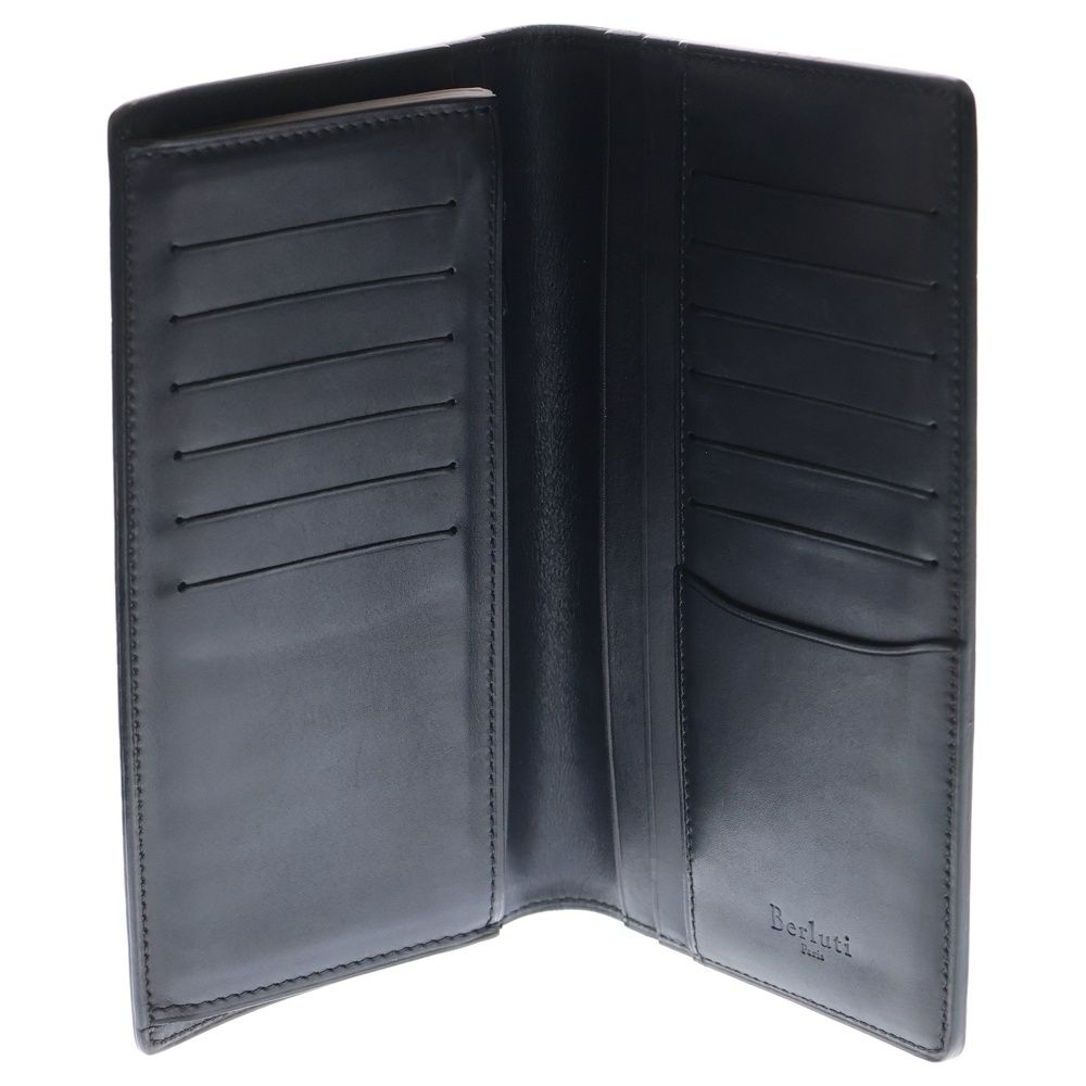 【使用歴2年】BERLUTI ブラック レザー 長財布 保存袋付き 使用歴2年】BERLUTI ブラック レザー 長財布 保存袋付き 使用歴2年