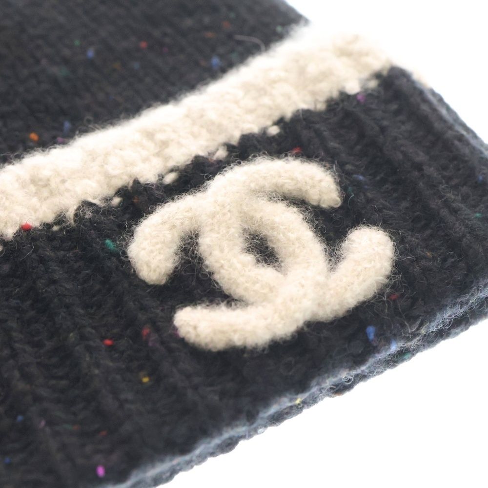 CHANEL (シャネル) ココマーク シルク混 カシミヤ ニットキャップ 帽子
