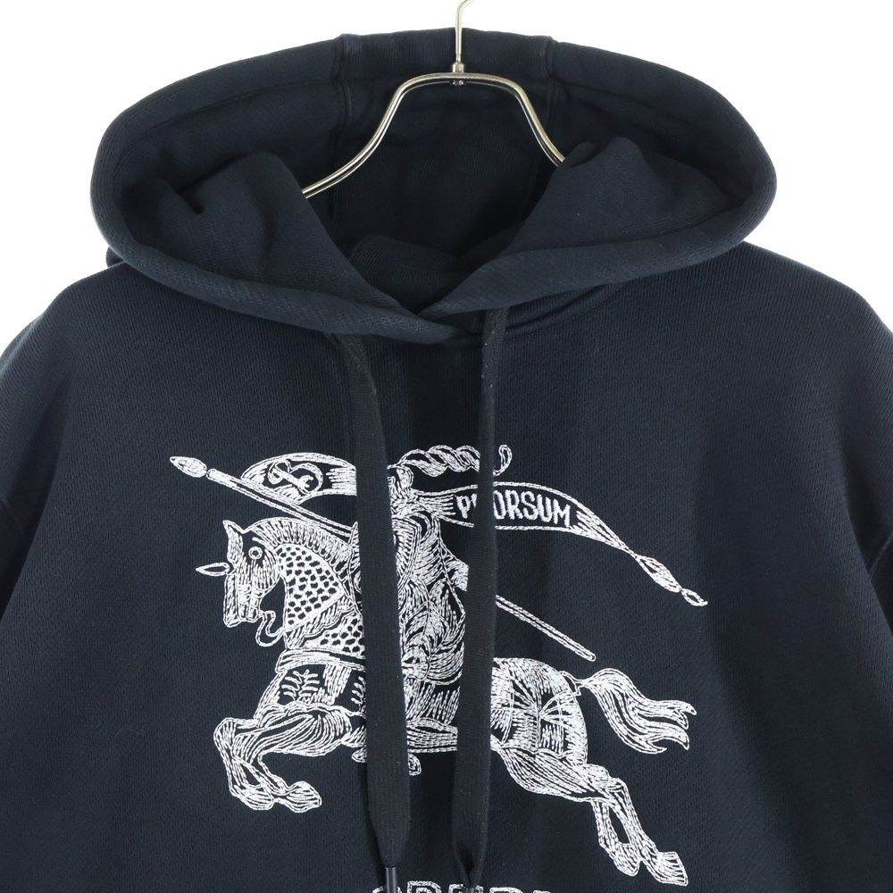 BURBERRY バーバリー 23AW DRAKE ドレイク ロゴ刺繍 プルオーバースウェットパーカー フーディー ブラック 8072776 BURBERRY (バーバリー) 23AW DRAKE ドレイク ロゴ刺繍 プルオーバー