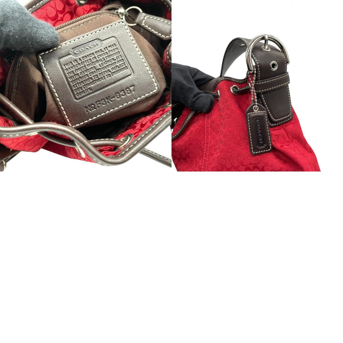 美品 コーチ COACH ショルダーバッグ 巾着 クロスボディ 斜め掛け ミニ