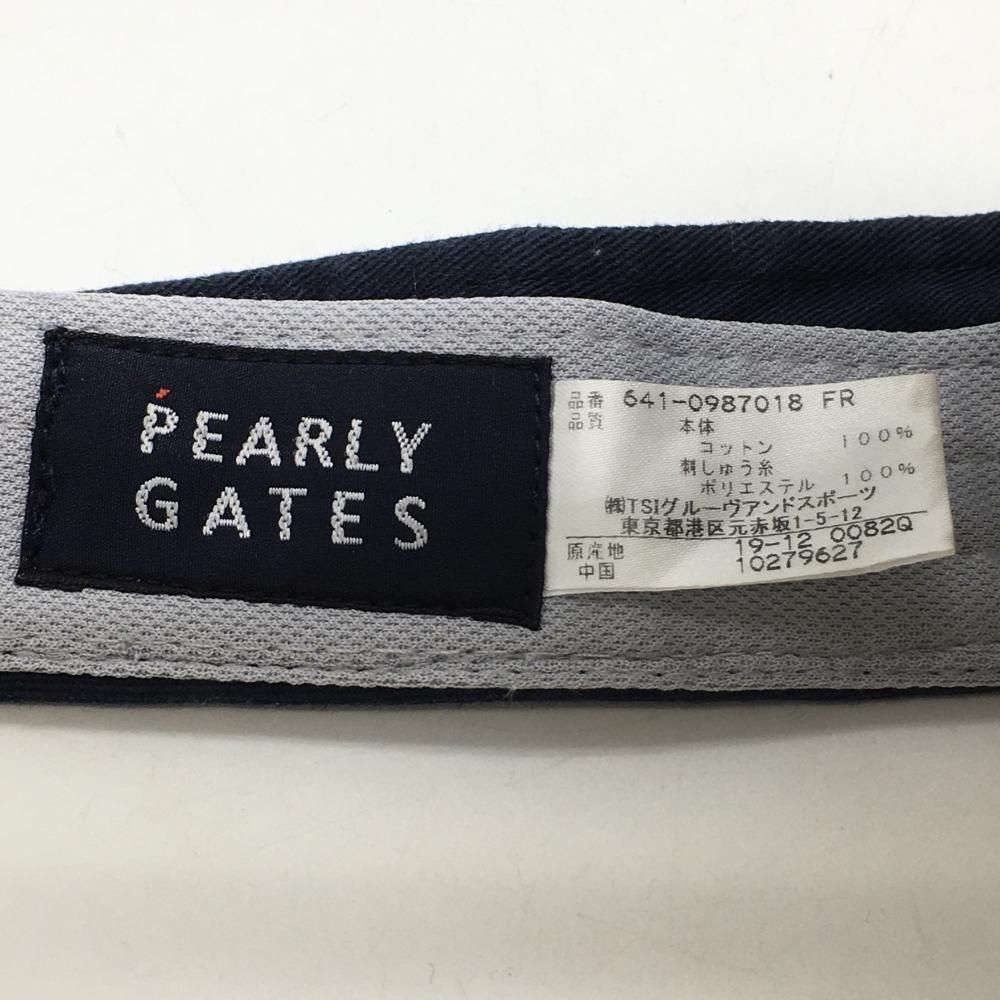 パーリーゲイツ サンバイザー ネイビー×レッド 立体ロゴ ニコちゃん