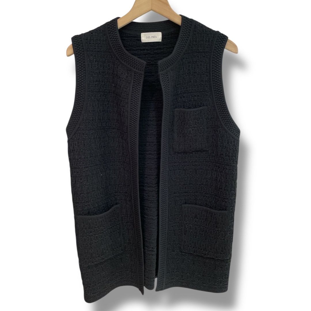 今期　新品未使用　トゥモローランド　DES PRES ベスト　ジレ　ウール DES PRES デプレ タックパターンフロントオープンジレ 2024年製 ジレ