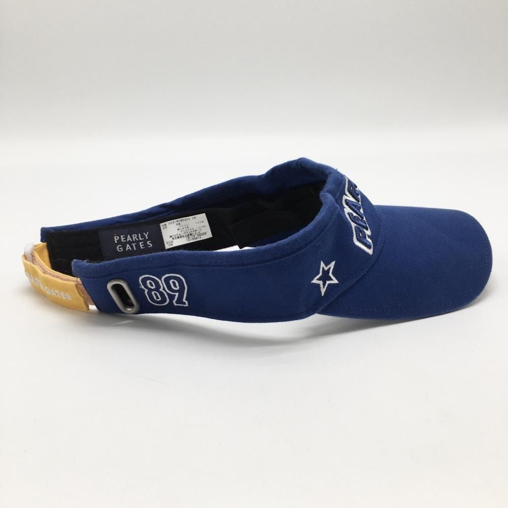 パーリーゲイツ サンバイザー ブルー×白 立体ロゴ 30周年 FR ゴルフ