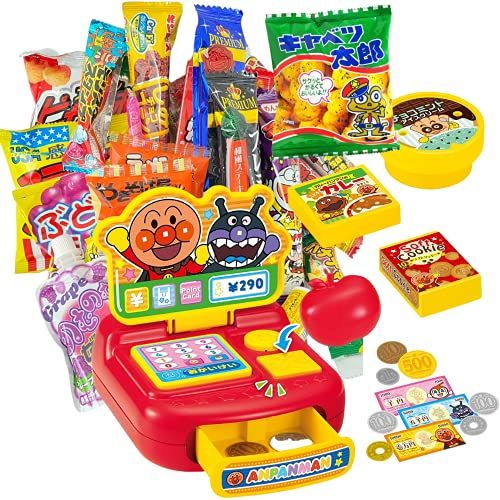 タッチでPi! アンパンマン ミニレジスター 駄菓子 詰め合わせ 30種30点入り 箱 Sサイズ やおきん駄菓子セット 駄菓子屋あひるSHOP アンパンマンレジスター駄菓子セット po da 606 c 79
