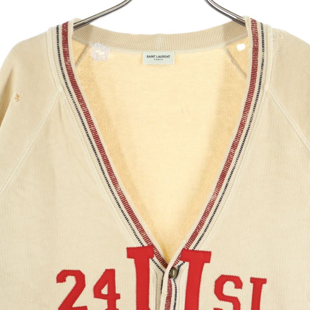 サンローランパリ サイズ:XL  635997 YBWM2 クラッシュ加工カーディガン 中古 SB01 SAINT LAURENT PARIS (サンローランパリ) 635997 YBWM2 クラッシュ加工