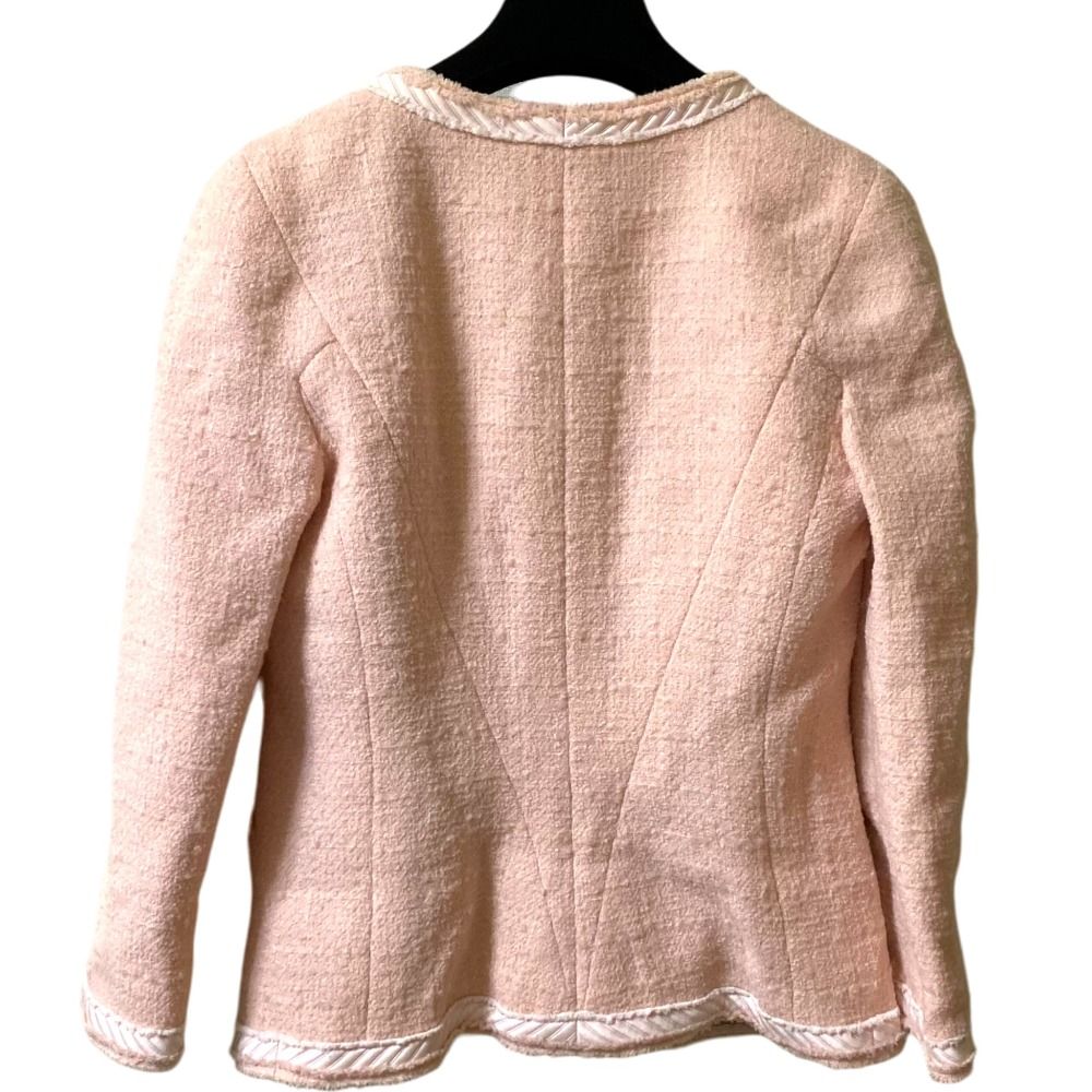 良品 CHANEL シャネル ライオンヘッドココボタン ノーカラーツイード