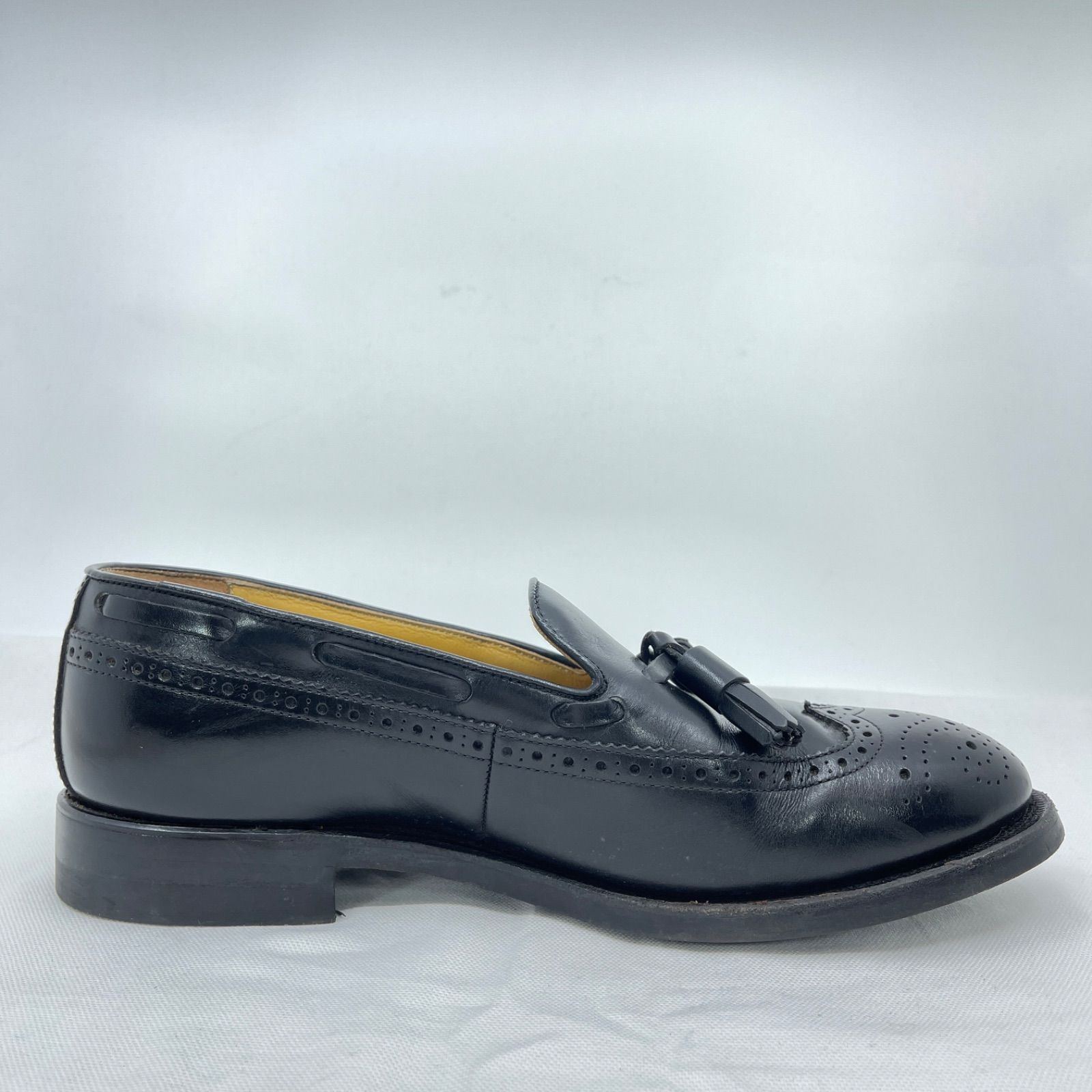 【美品】REGAL リーガル　タッセルローファー　メダリオン　24.5 ブラック リーガル ウィングタッセルローファー 24.5 ブラック ウィングチップ