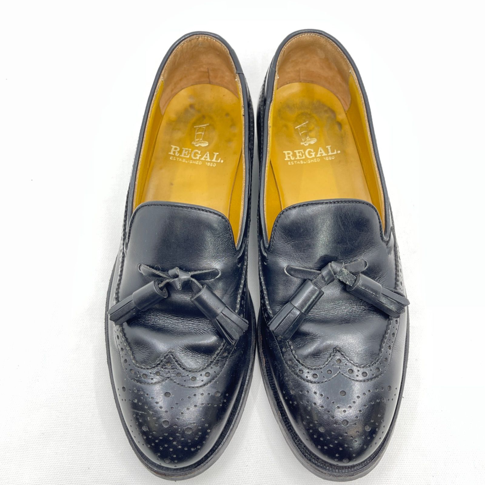 リーガル ウィングタッセルローファー 24.5 ブラック ウィングチップ