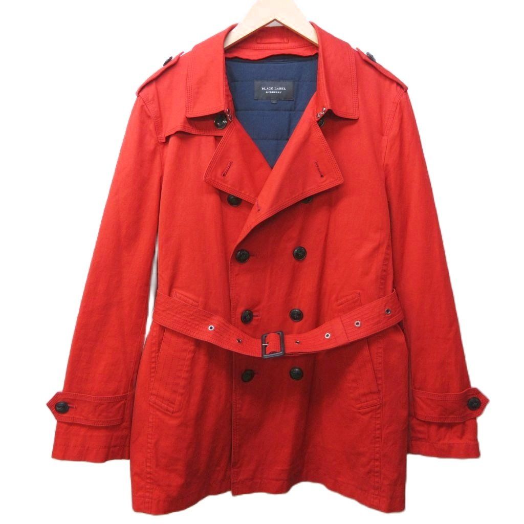【良品】バーバリー★トレンチコート　ノバチェック　ロング　ライナー付き　赤 良品】バーバリー☆トレンチコート ノバチェック ロング ライナー付き