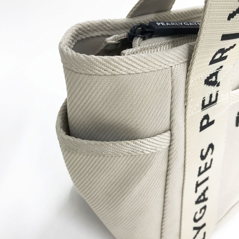  PEARLY GATES パーリーゲイツ ボトルホルダ―付 カートバッグ ロゴ ベージュ系 FR 240101596196 ゴルフウェア ストスト 練習場用品 ゴルフバッグ キャディバッグ ゴルフ