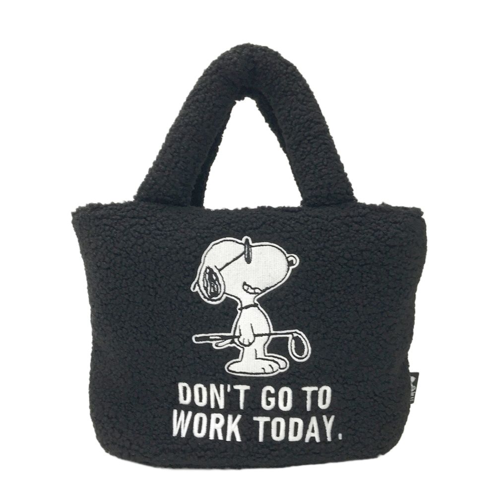 PEANUTS ピーナッツ ×SNOOPY ボア カートバッグ ブラック系