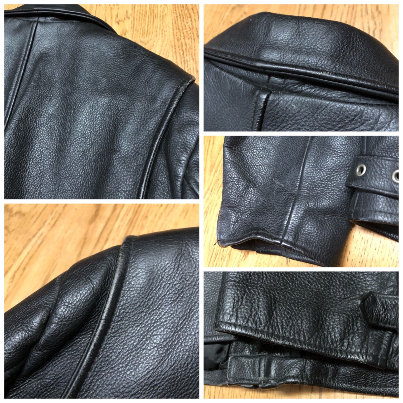 90's THE ORIGIN REBEL メンズM ブラック レザージャケット ライダース