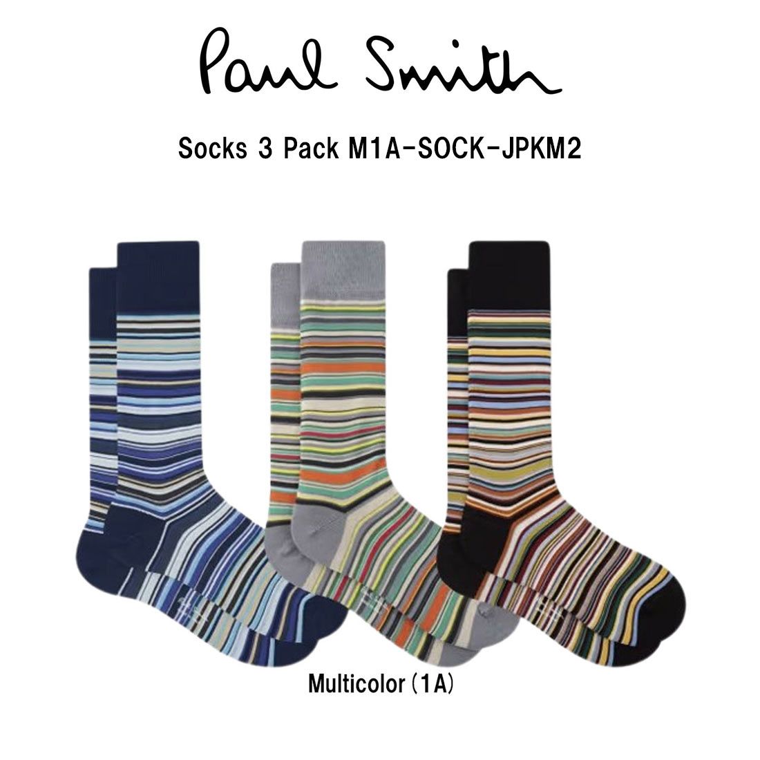 Paul Smith(ポールスミス)メンズ ソックス ストライプ マルチカラー 3