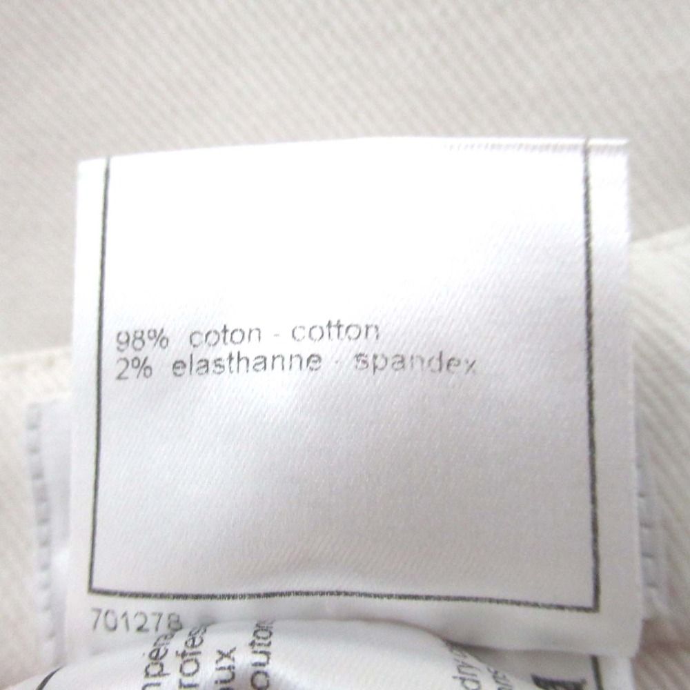 美品 01C CHANEL シャネル ココマークボタン サイドライン デニム  