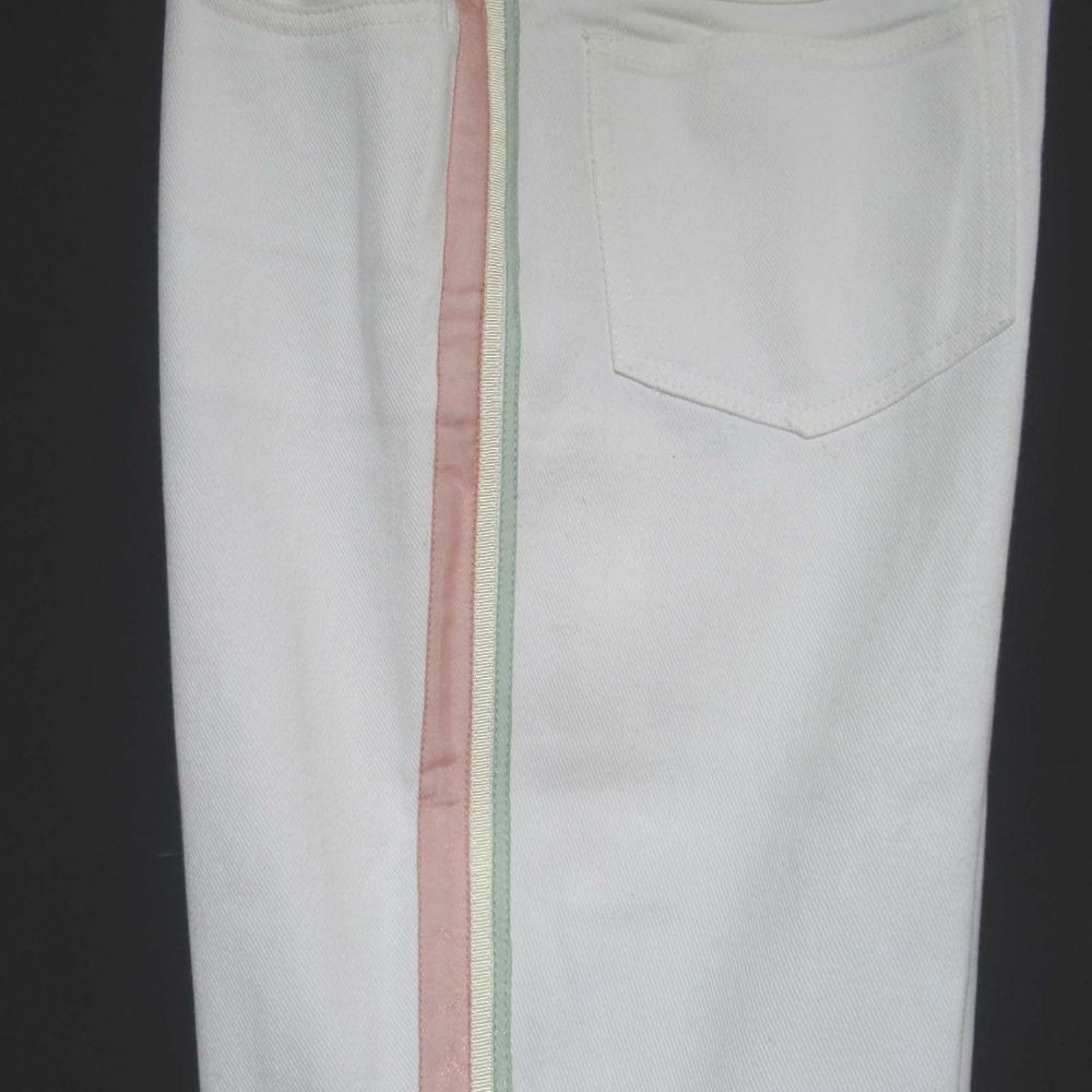 美品 01C CHANEL シャネル ココマークボタン サイドライン デニム  