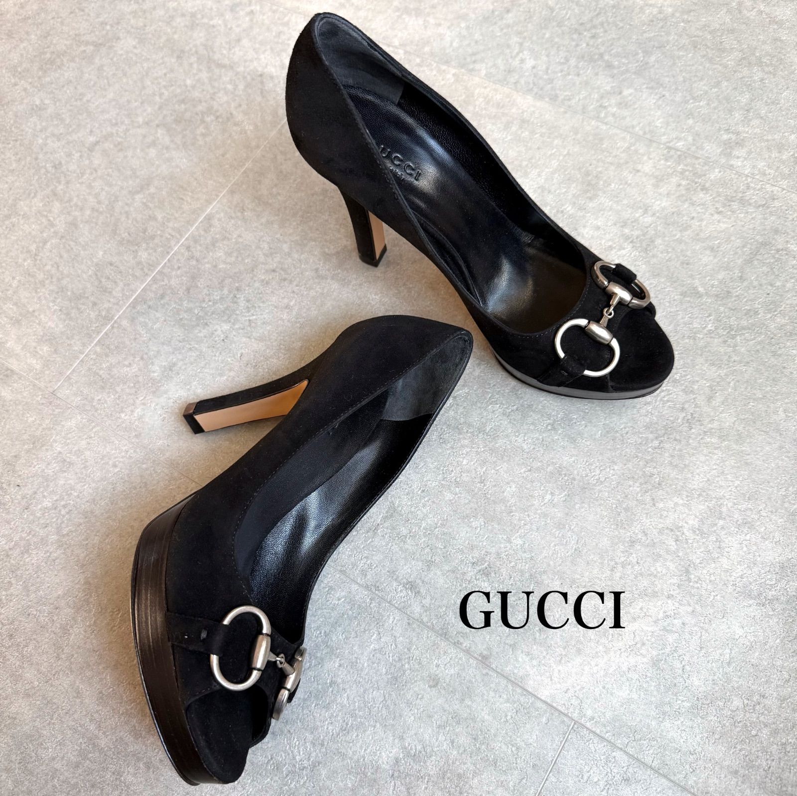 GUCCI ホースビット パンプス 黒 35 1/2 GUCCI(グッチ) パンプス 35 1/2C レディース ホースビット 黒 レザー