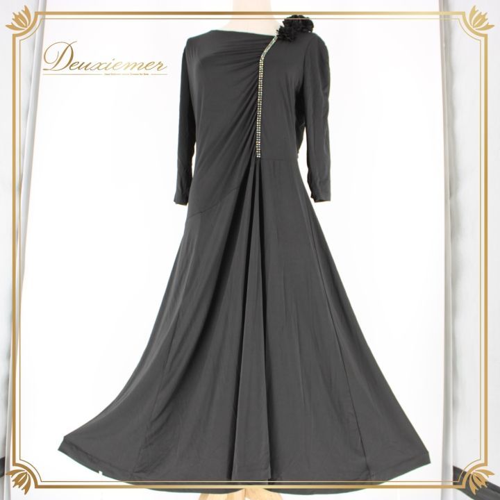 シンプル ブラックドレス スタンダードドレス 社交ダンス トライアル