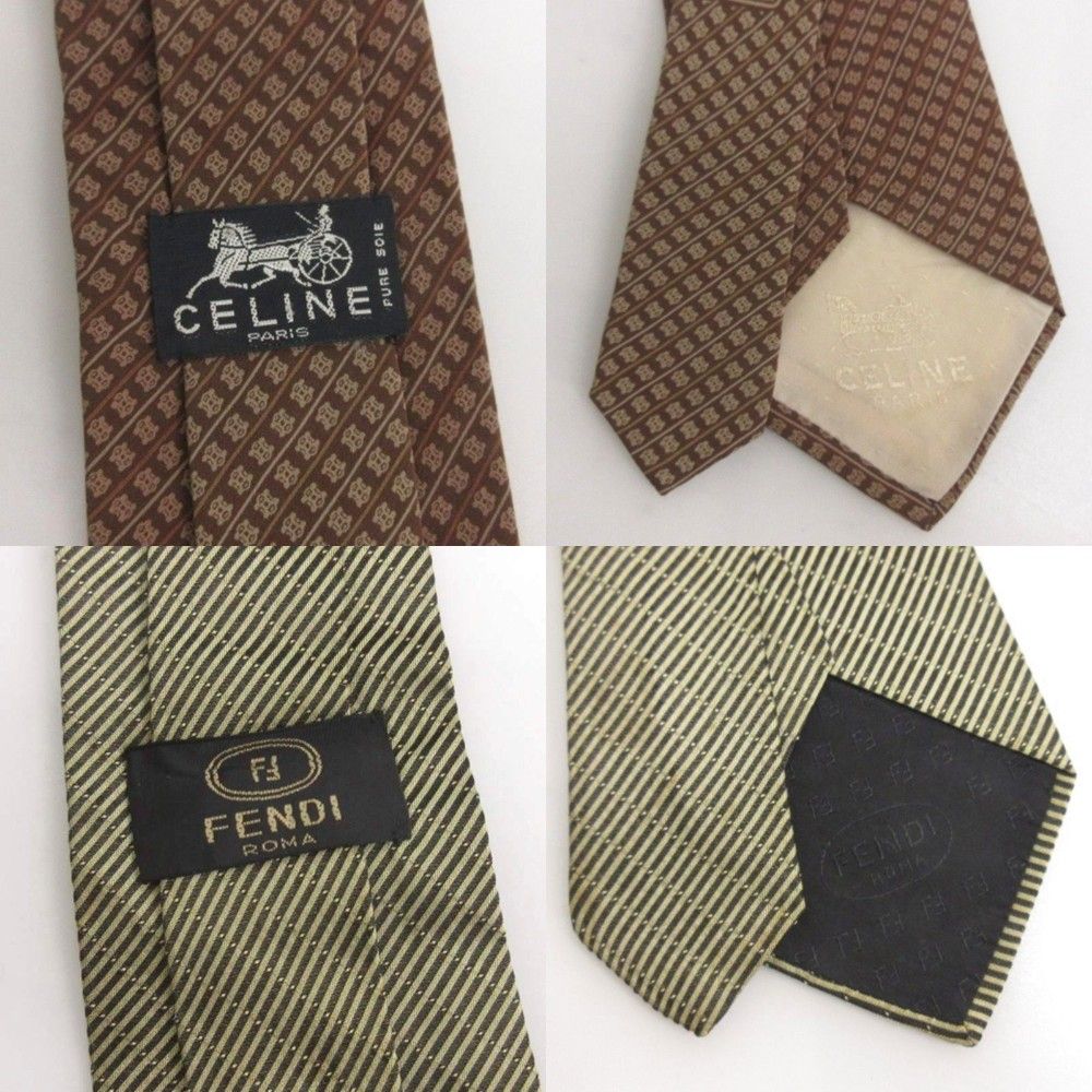 ◇ハイブランドネクタイ 16本まとめ エルメス グッチ ディオール セリーヌ他 セリーヌ CELINE エルメス フェンディ クリスチャンディオール イヴ