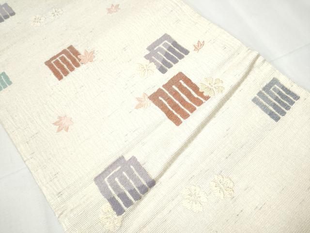 平和屋着物○両方向 両面 全通柄袋帯 櫛織 花丸文 金銀糸 正絹 逸品