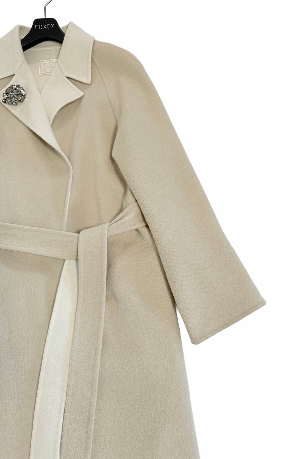 定価約25万☆美品FOXEYフォクシー高級ダブルフェイス上質カシミヤ