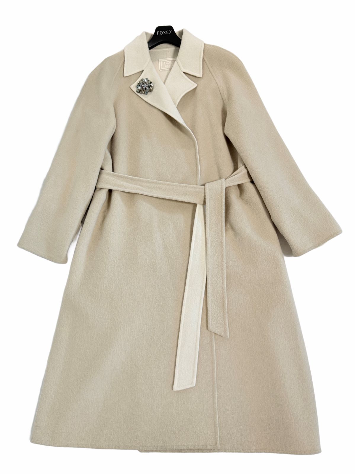 定価約25万☆美品FOXEYフォクシー高級ダブルフェイス上質カシミヤ