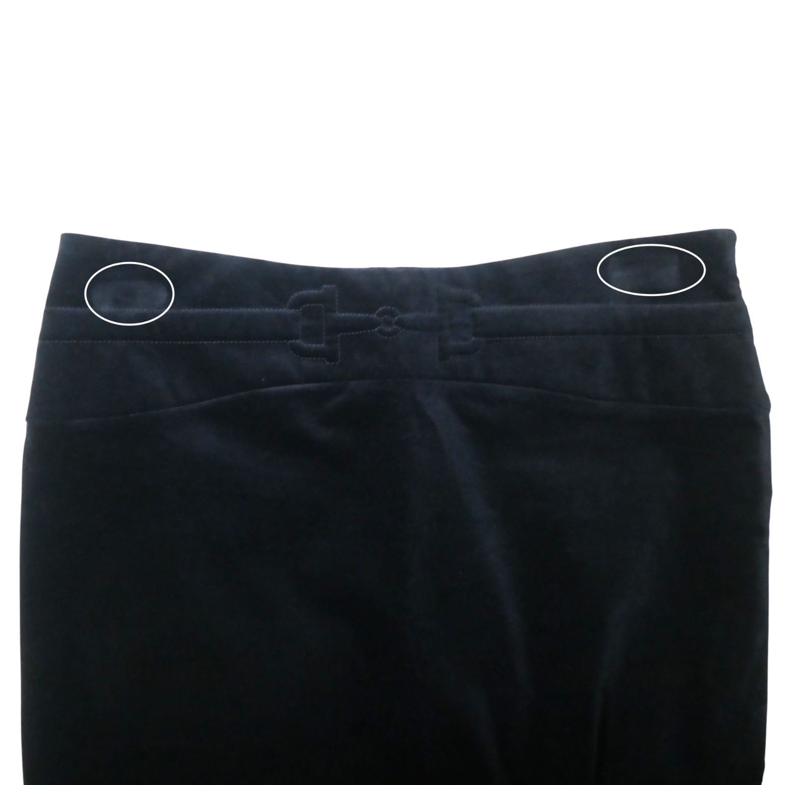 GUCCI グッチ サイズ40 ベロア ホースビット 刺繍 スリット 膝丈