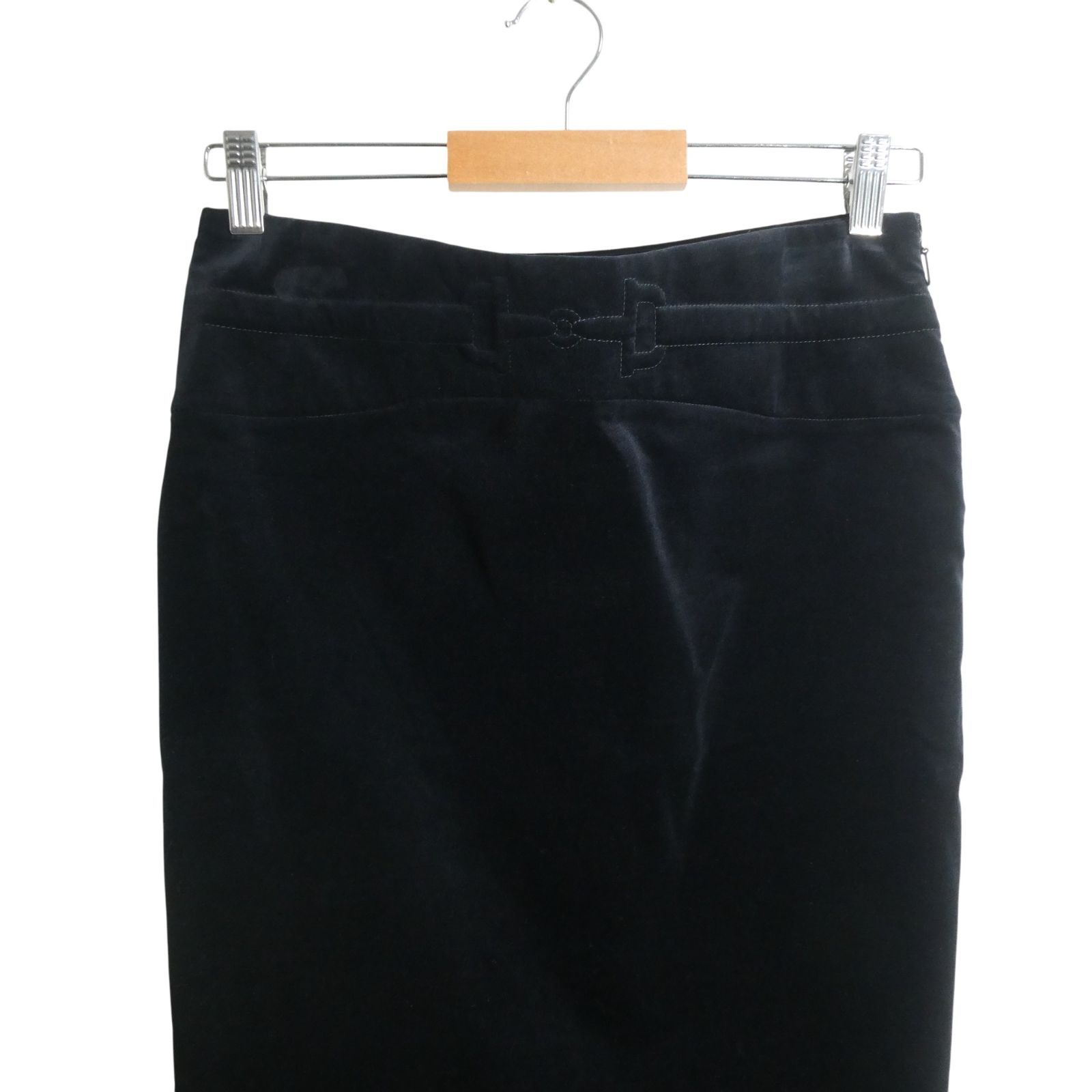 GUCCI グッチ サイズ40 ベロア ホースビット 刺繍 スリット 膝丈