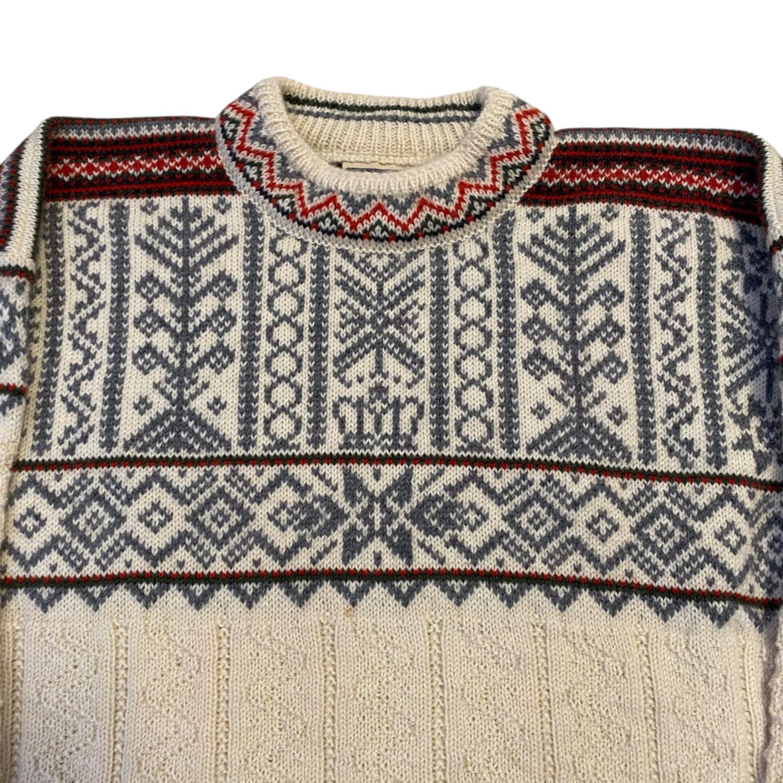 90s DALE OF Norway ノルディックニット 花柄 Mサイズ 90s】DALE OF NORWAY ノルディック柄 ウールニット セーター