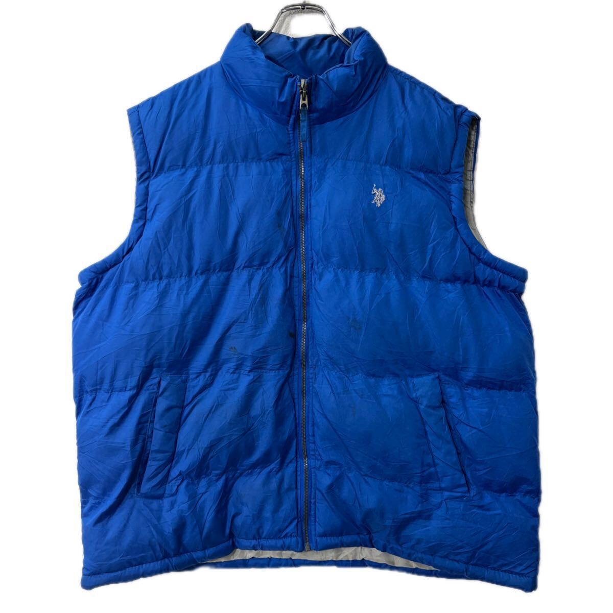 U.S. POLO ASSN. ダウンベスト 2XL ブルー ユーエスポロアッスン 