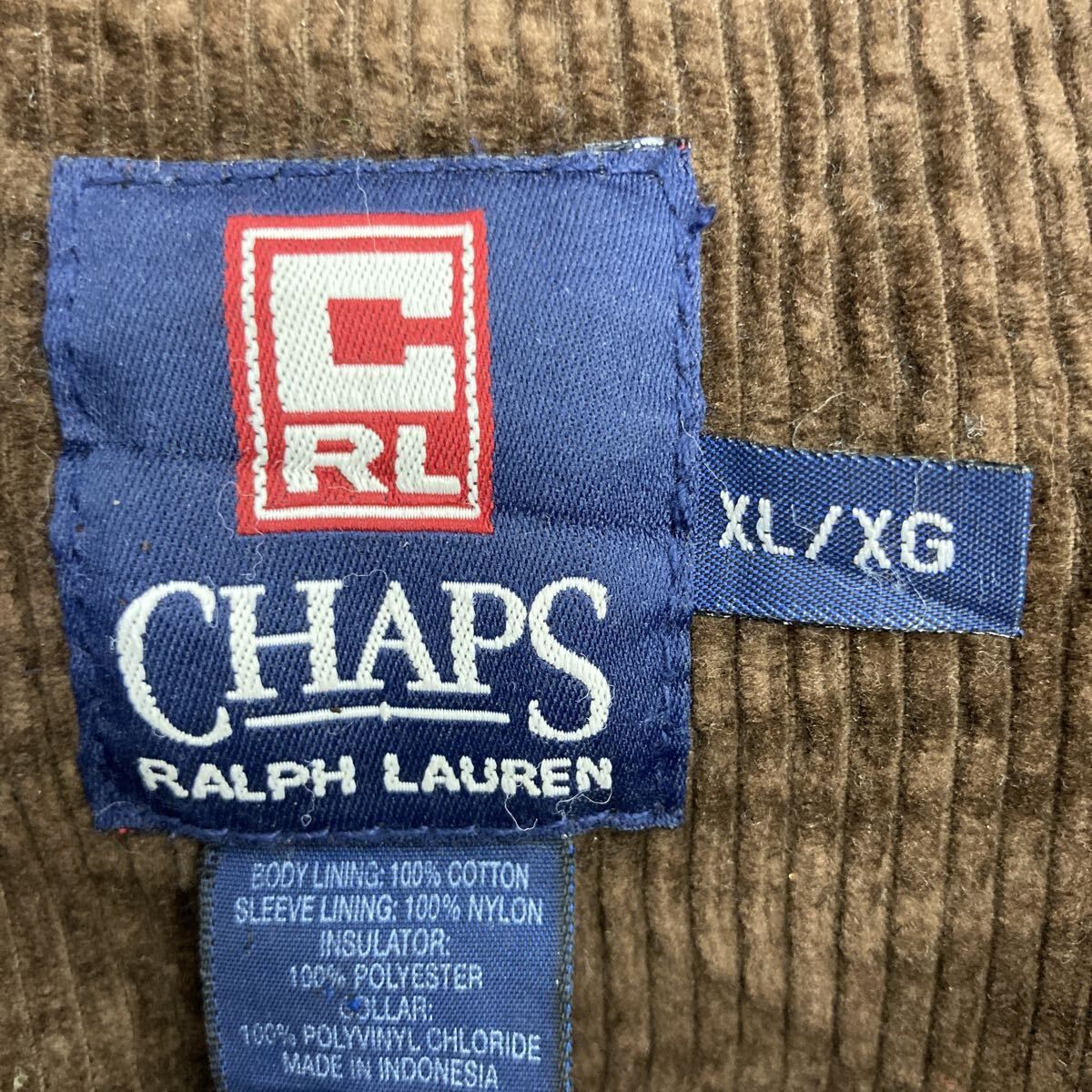 90s CHAPS RALPH LAUREN コーデュロイジャケット XL ブラウン 