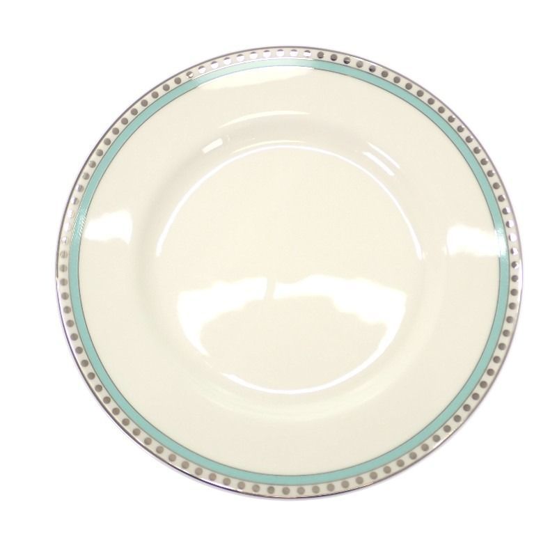  状態良好 Sランク ティファニー TIFFANY Co プラチナブルーバンドプレート 食器 ボーンチャイナ ホワイト 皿 食器
