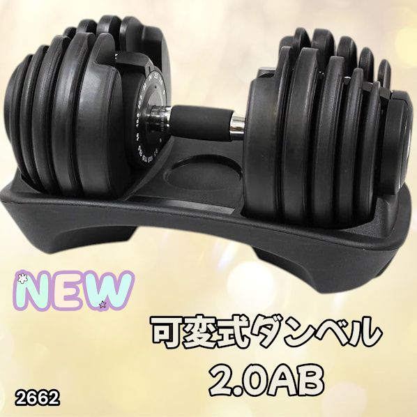 2662 可変式 アジャスタブル ダンベル 24kg 単品 1秒で重量変化 15段階