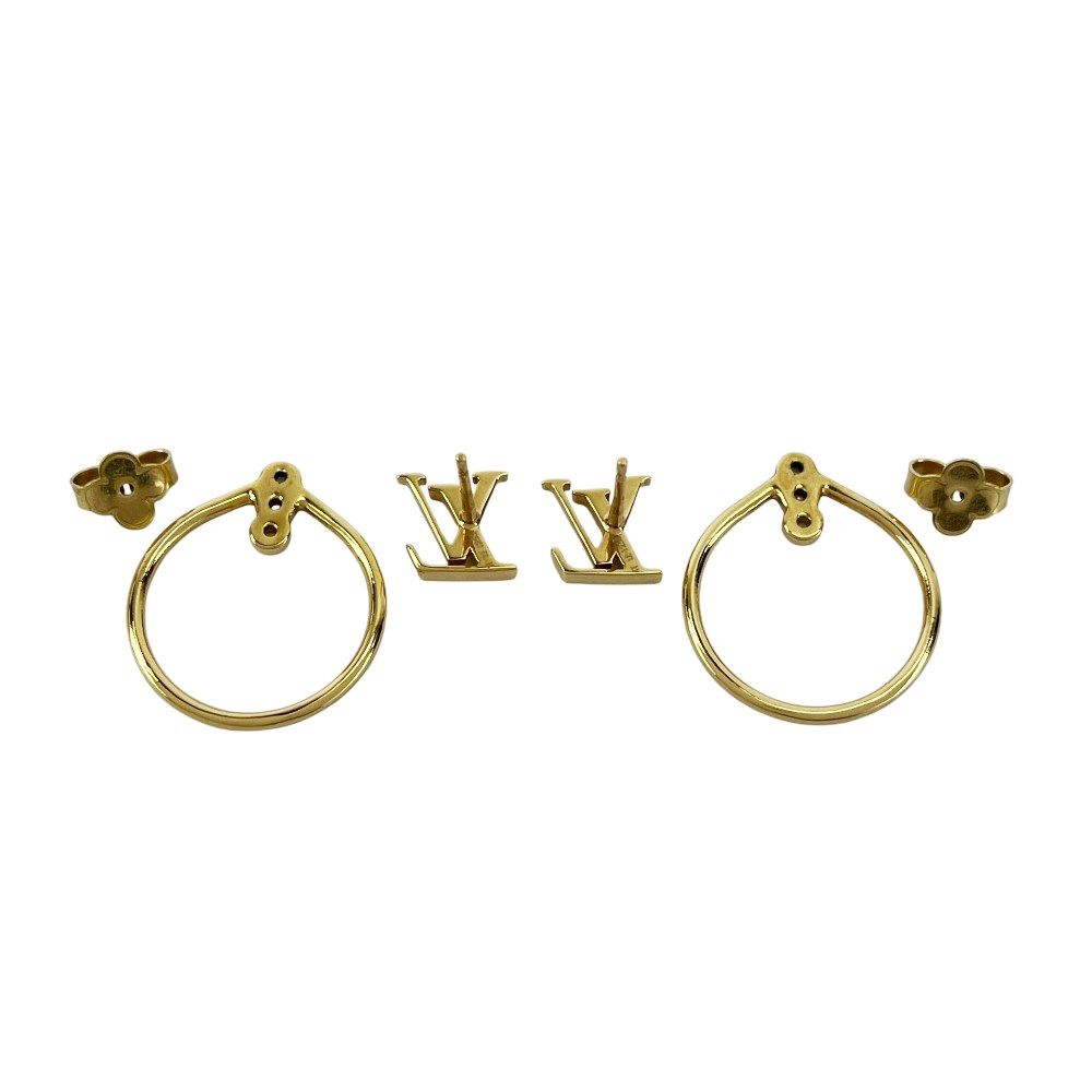 Louis Vuitton ゴールド フープピアス ルイヴィトン □美品□ ブックルドレイユ エクリプスフープ ピアス