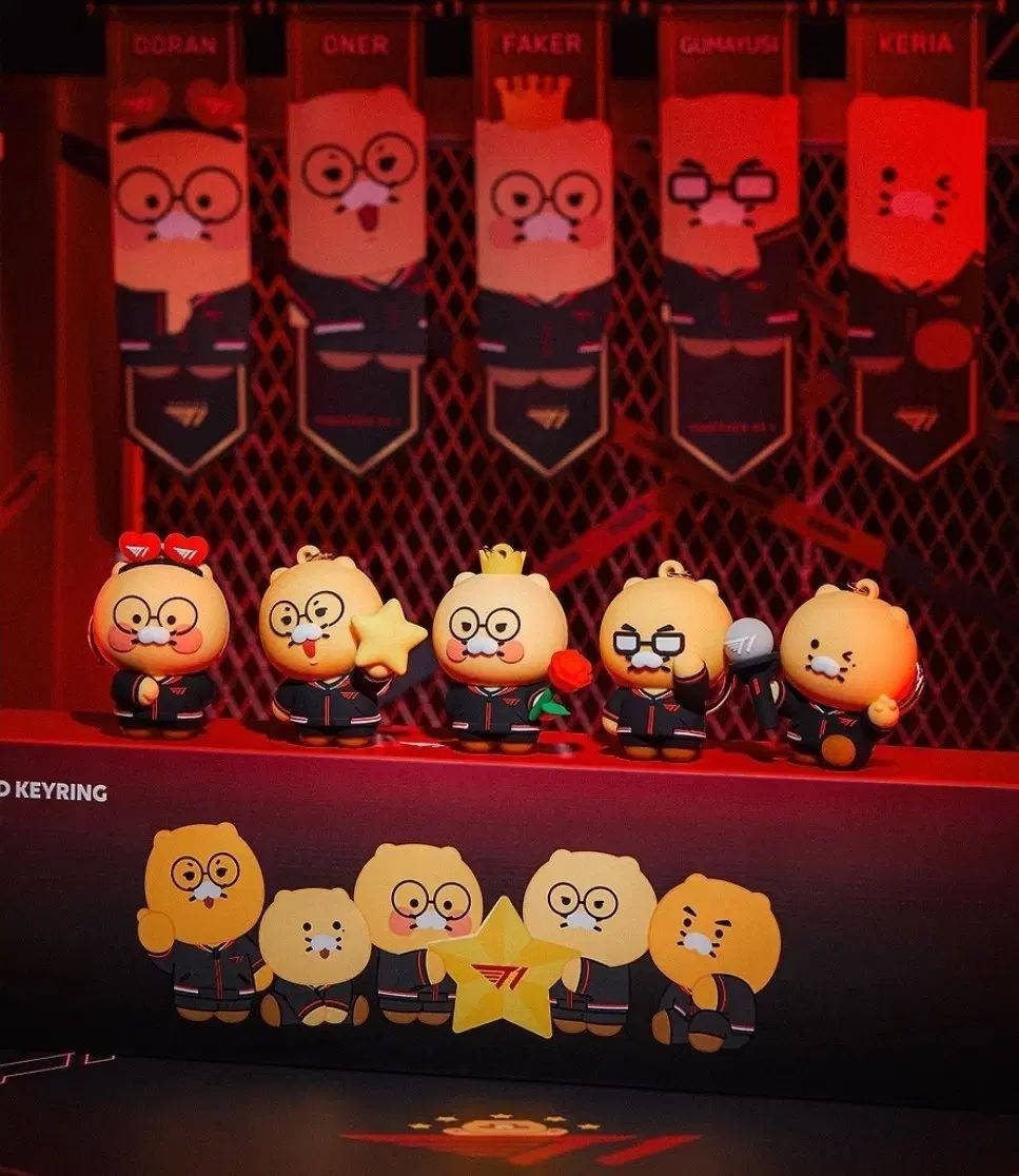 T 1 KAKAO FRIENDS カカオフレンズ コラボ LED キーホルダー フルセット