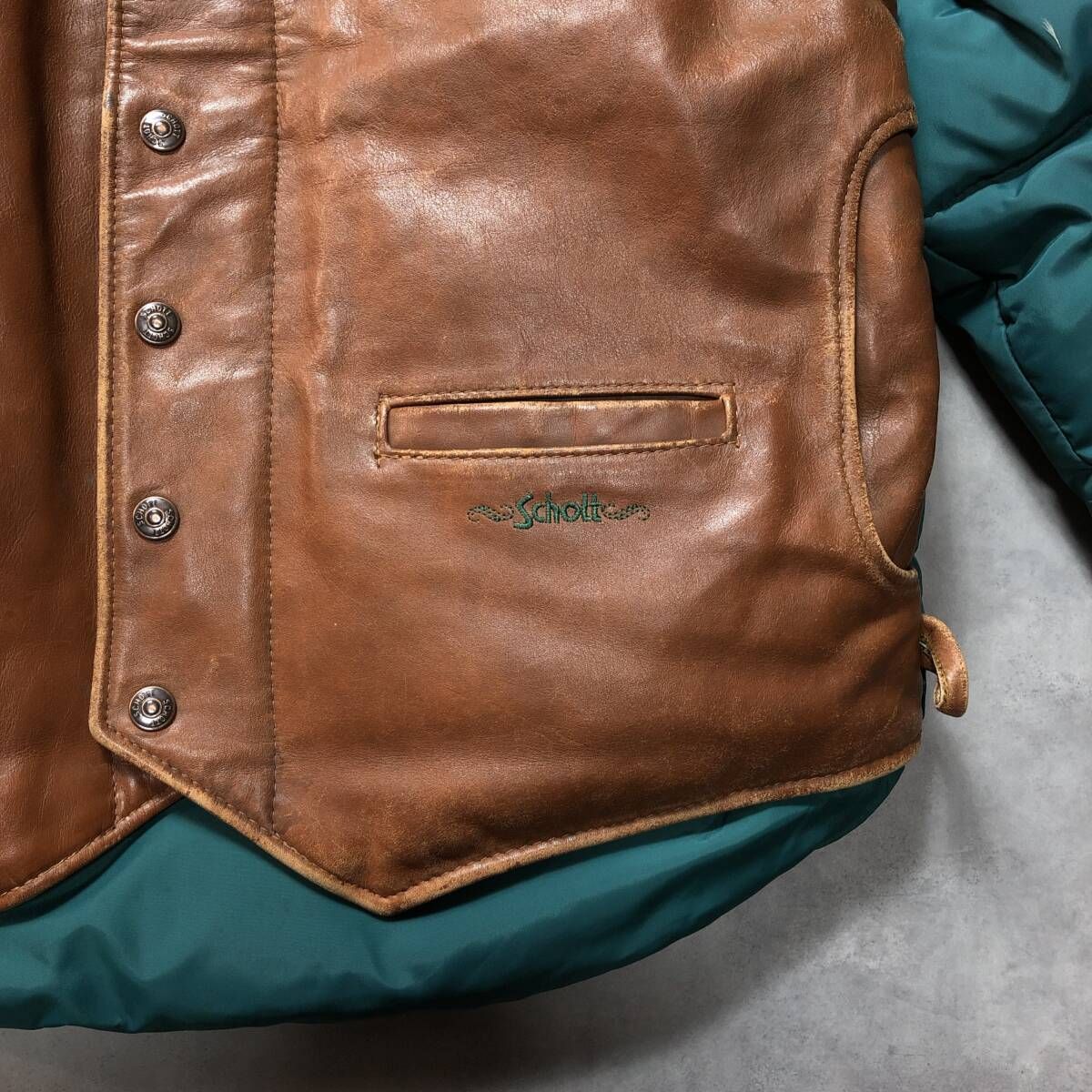 80s90s USA製 Schott レザーダウンベスト 40 グースダウン 80s90s USA製 Schott レザーダウンベスト 40 グースダウン 2025年最新