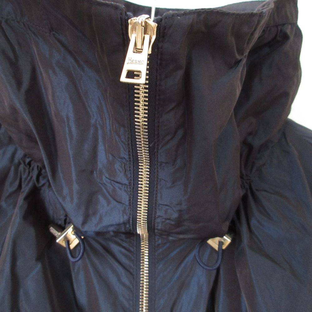 美品 HERNO ヘルノ ナイロン モッズコート 46サイズ ネイビー