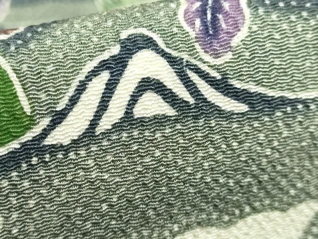 平和屋本店○最高級 城間栄順 本場琉球紅型 九寸名古屋帯 霞草花文 鬼