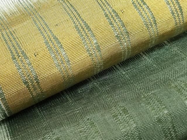 平和屋本店○極上 芭蕉布 全通柄袋帯 変わり市松 染織作家:みなみ修郎