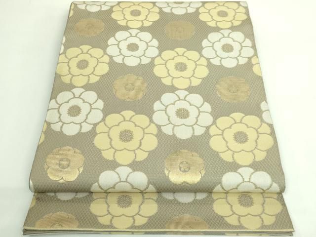 平和屋本店○最高級 人間国宝 北村武資 経錦 六通柄袋帯 花丸紋 金糸