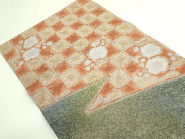 平和屋本店○最高級 初代 久保田一竹 幻の辻が花 太鼓柄袋帯 共箱付き