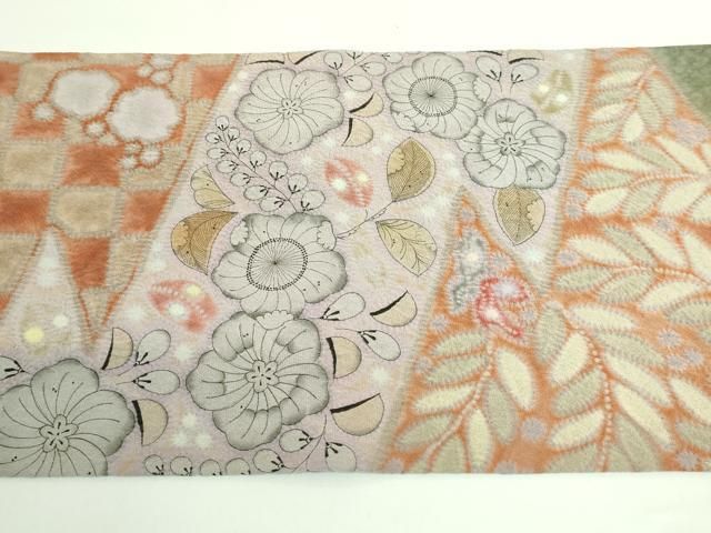 平和屋本店○最高級 初代 久保田一竹 幻の辻が花 太鼓柄袋帯 共箱付き