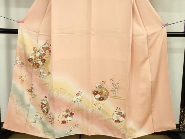 平和屋本店○極上 創業460年・千總 訪問着 雪輪草花文 虹色地 暈し染め