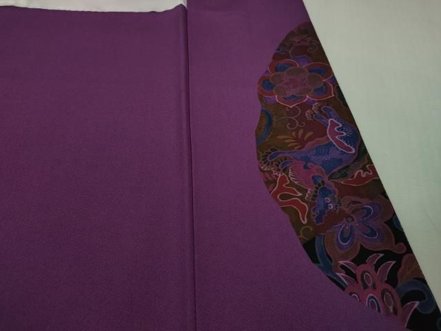 平和屋本店■極上　前田仁仙　仁仙更紗　小紋　仁仙花布　反端付き　逸品　DZAB0885kh5 平和屋本店○希少 前田仁仙 仁仙更紗 振袖 仁仙花布 反端付き 逸品 未