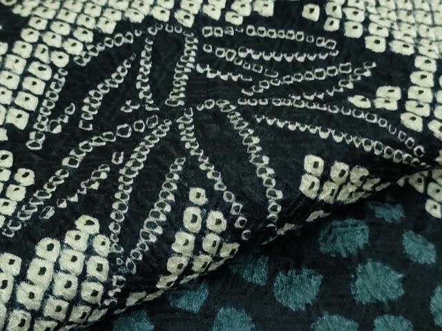 平和屋本店○希少 創業460年・千總 訪問着 本疋田絞り 総絞り 風景樹林