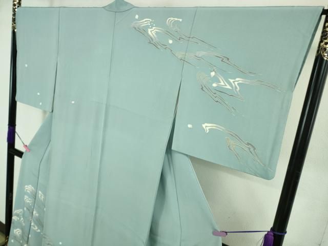 平和屋本店●極上　本加賀友禅作家　松井眞夫　訪問着　川波こぼれ桜　やまと金ラベル　証紙付き　逸品　DZAB3428kh6 平和屋本店○極上 本加賀友禅作家 松井眞夫 訪問着 川波こぼれ桜