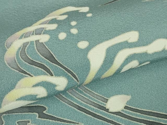 平和屋本店●極上　本加賀友禅作家　松井眞夫　訪問着　川波こぼれ桜　やまと金ラベル　証紙付き　逸品　DZAB3428kh6 平和屋本店○極上 本加賀友禅作家 松井眞夫 訪問着 川波こぼれ桜