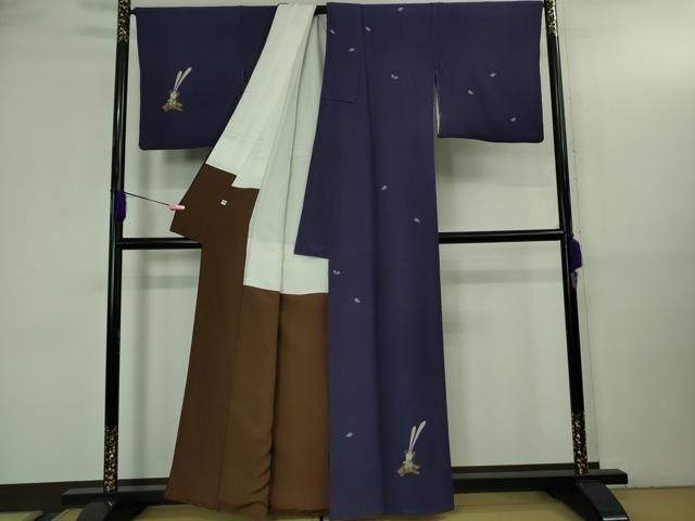 平和屋本店○極上 世界的人形師 辻村寿三郎 ジュサブロー 訪問着 兎 舞