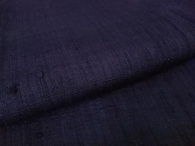平和屋本店▽極上 浦野理一 経節紬 単衣 色無地 桑の実色 逸品