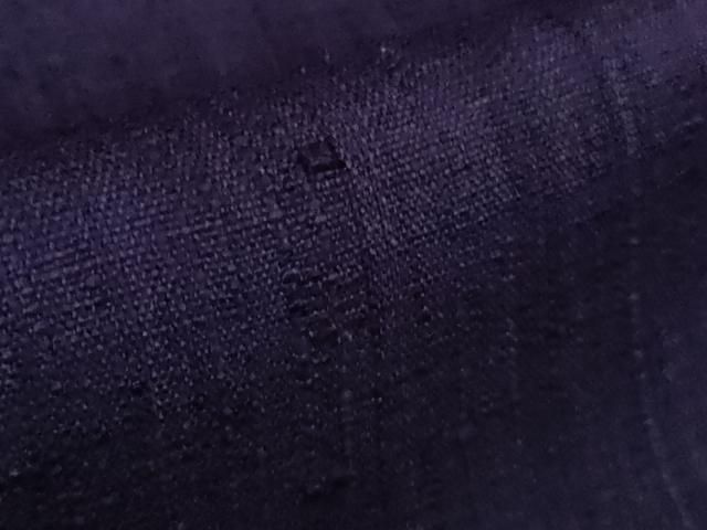 平和屋本店▽極上 浦野理一 経節紬 単衣 色無地 桑の実色 逸品